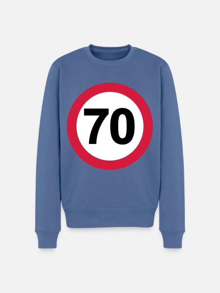 70 - Männer Premium Bio Pullover - Taubenblau