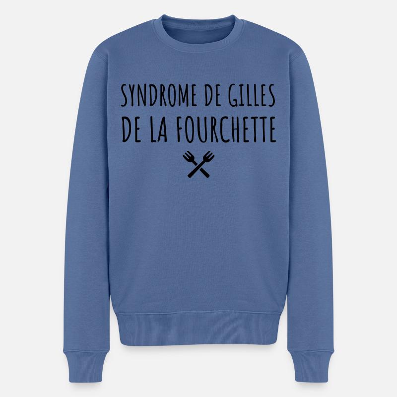 Fourchette cuisine chef - Pull Premium bio Homme - bleu pigeon