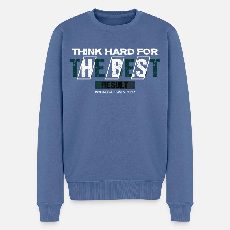 Think hard for the best result - Männer Premium Bio Pullover - Taubenblau