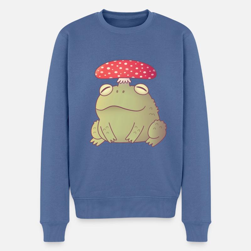 Cute Toadstool Toad Doodle - Men's Premium Organic Jumper - stone blue