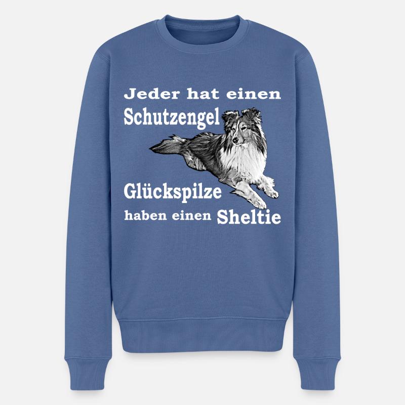 Schutzengel Sheltie W - Männer Premium Bio Pullover - Taubenblau