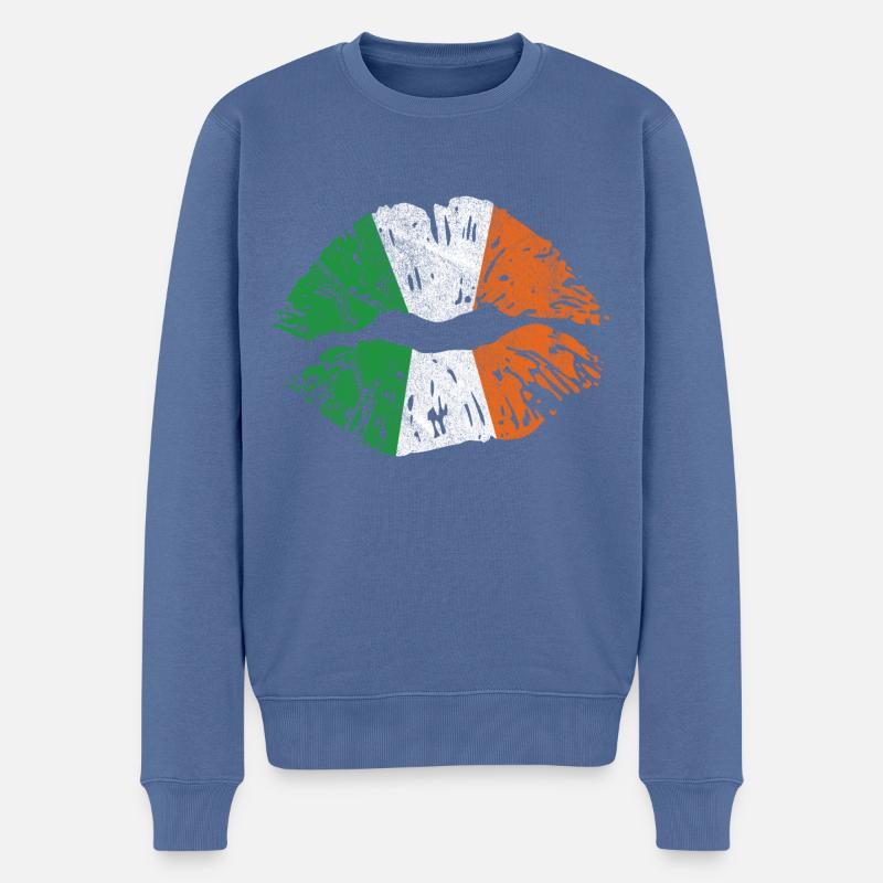 Baiser irlandais - Pull Premium bio Homme - bleu pigeon