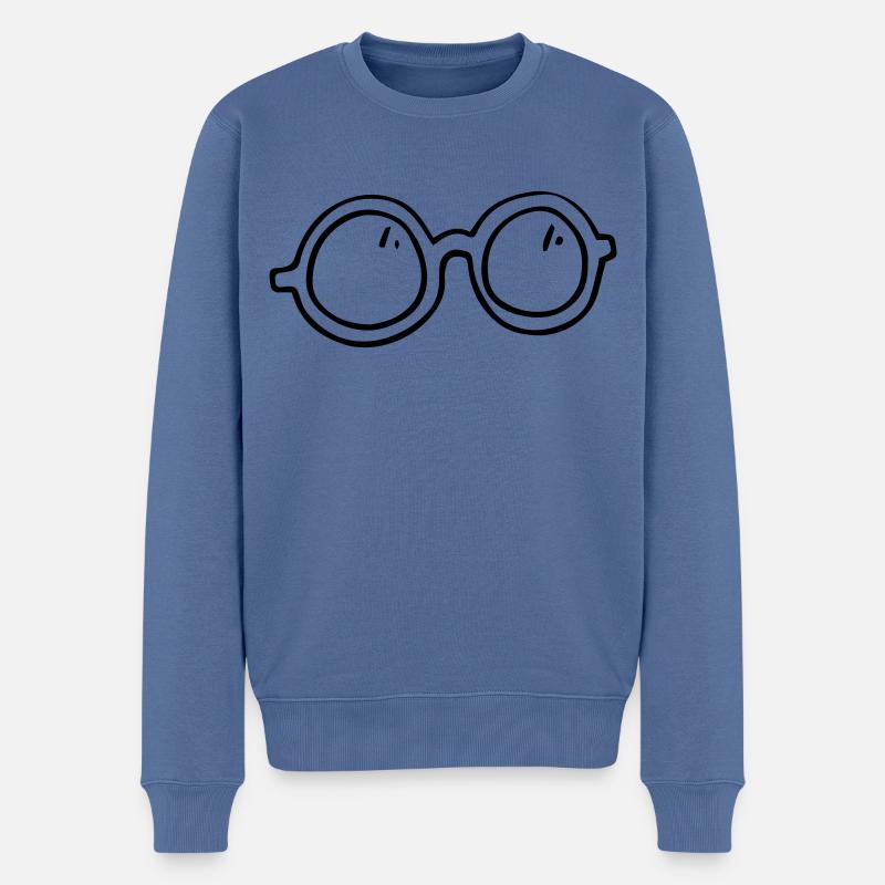 Brille Sehhilfe Brillenschlange Geschenkidee - Männer Premium Bio Pullover - Taubenblau