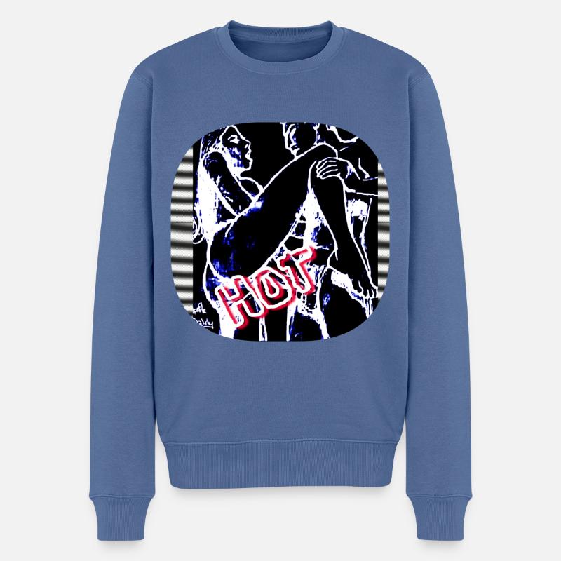 CHAUD (COUVERTURE/IMAGE) !! - Pull Premium bio Homme - bleu pigeon