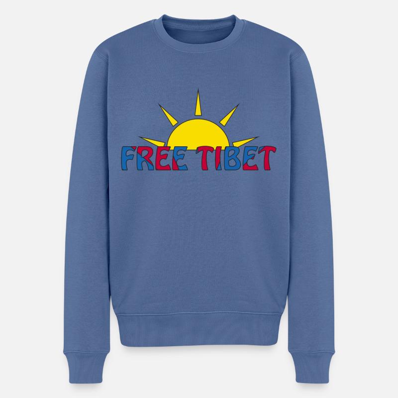 tibet libre - Pull Premium bio Homme - bleu pigeon