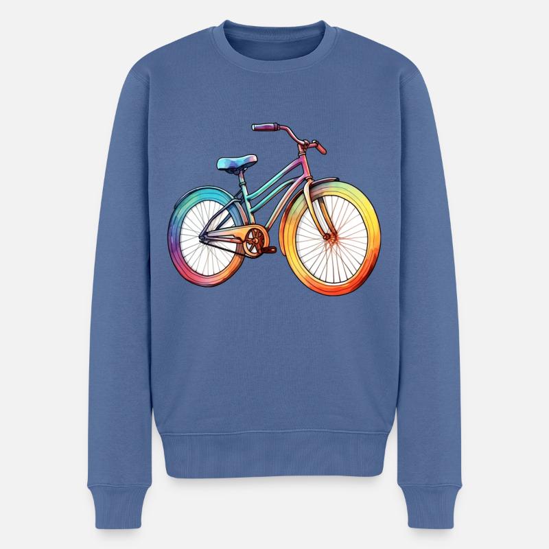 Fahrrad - Männer Premium Bio Pullover - Taubenblau