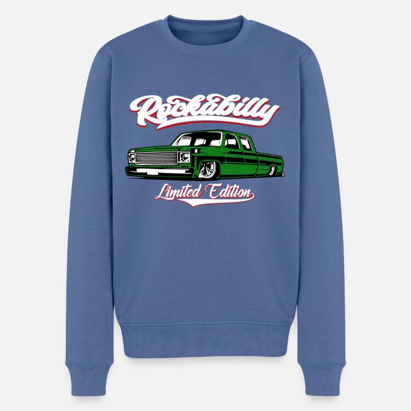 Pickup Musclecar États-Unis - Pull Premium bio Homme - bleu pigeon