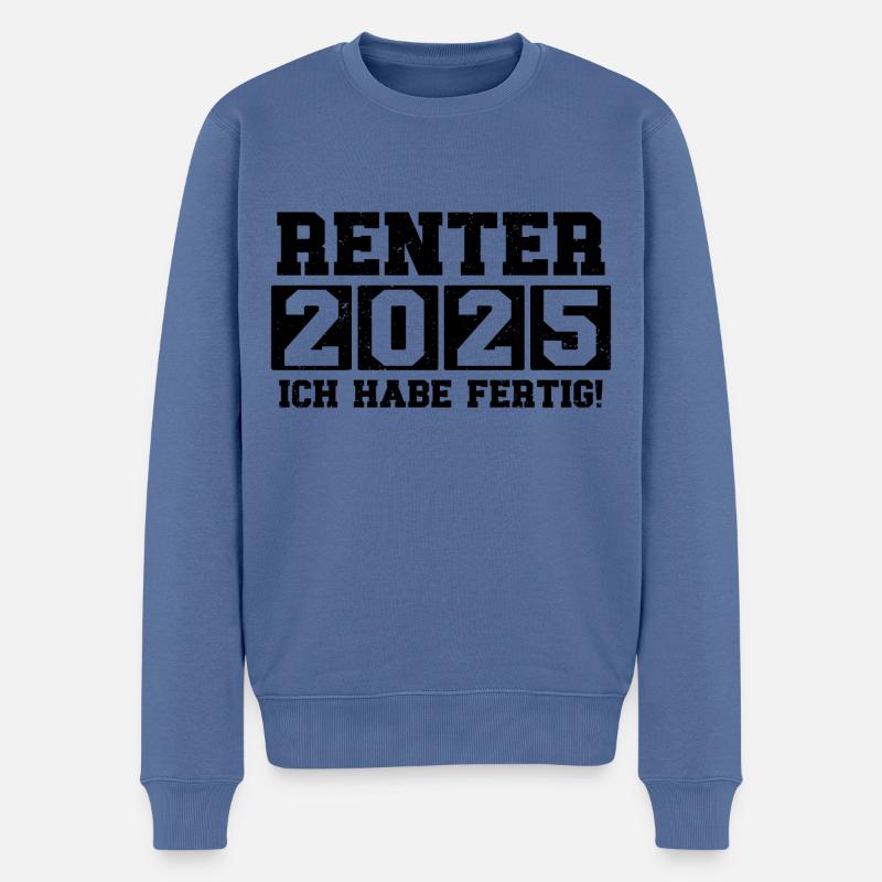 Retraité 2025 J’ai terminé - Pull Premium bio Homme - bleu pigeon