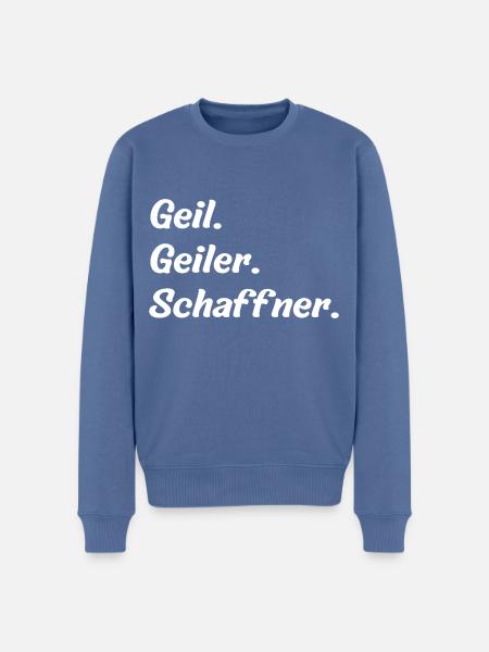 Geil. Geiler. Schaffner - Männer Premium Bio Pullover - Taubenblau