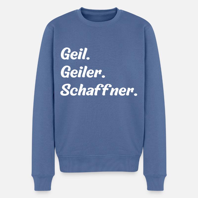 Geil. Geiler. Schaffner - Männer Premium Bio Pullover - Taubenblau