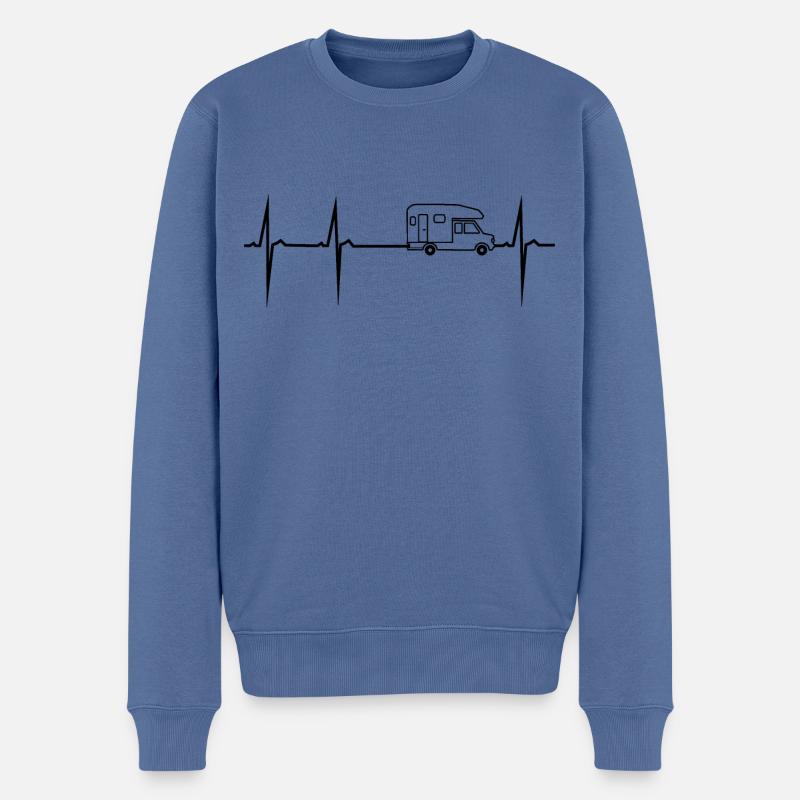 mein herz schlägt für pickup - Männer Premium Bio Pullover - Taubenblau