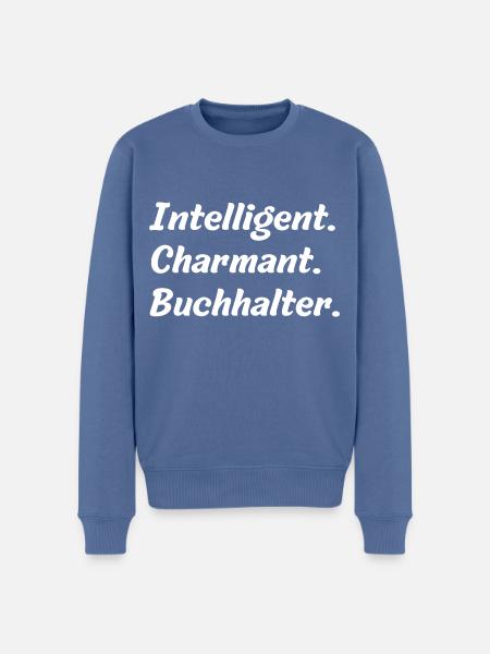 Intelligent. Charmant. Buchhalter - Männer Premium Bio Pullover - Taubenblau