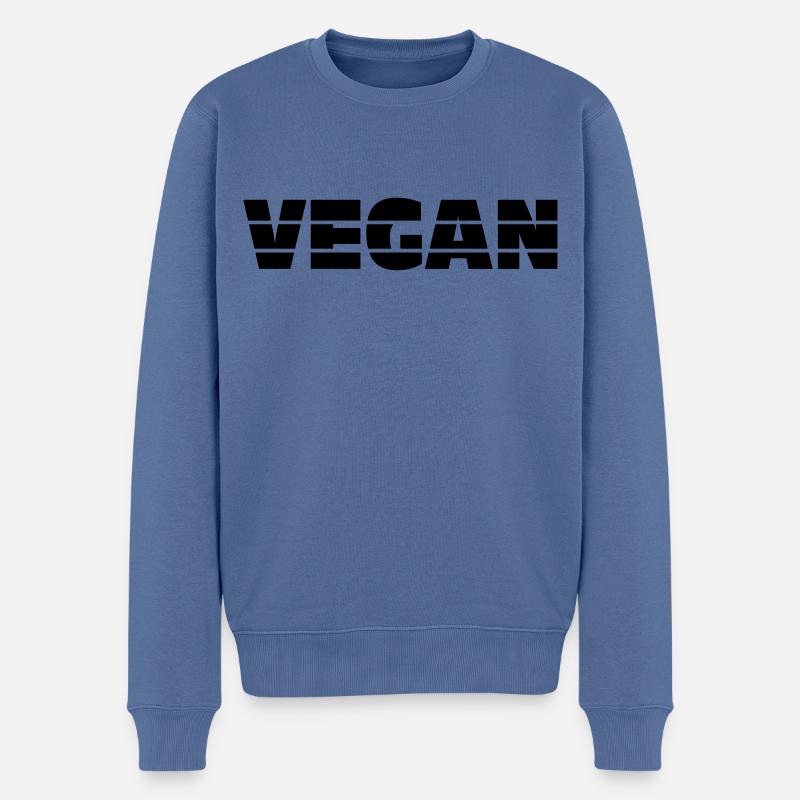 Vegan / Retro / Veganer - Männer Premium Bio Pullover - Taubenblau