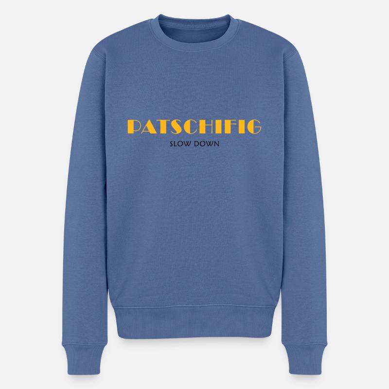 PATSCHIFIG slow down - Pull Premium bio Homme - bleu pigeon