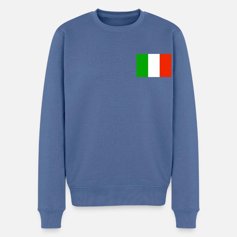 DRAPEAU ITALIEN - Pull Premium bio Homme - bleu pigeon