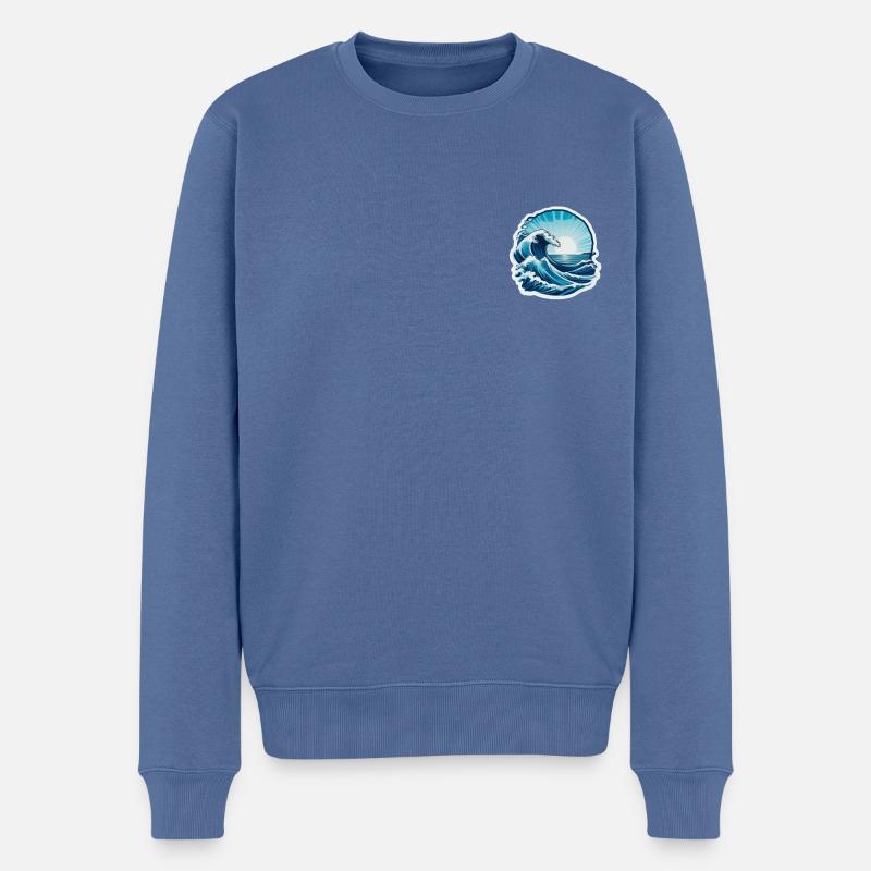 Surfez sur la vague - Pull Premium bio Homme - bleu pigeon