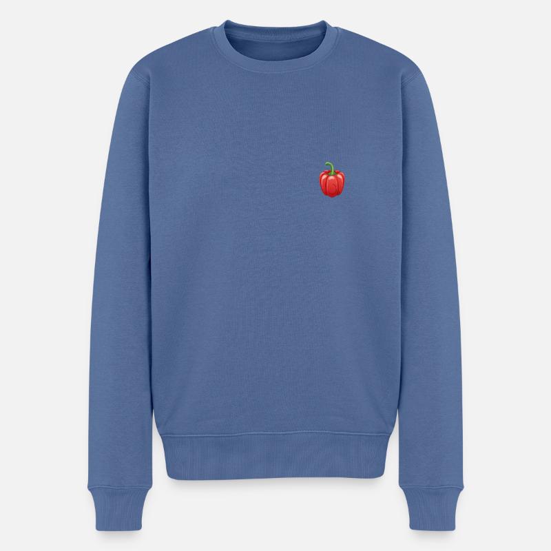 Paprika - Männer Premium Bio Pullover - Taubenblau