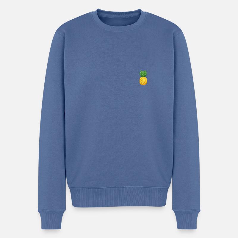 Ananas - Männer Premium Bio Pullover - Taubenblau