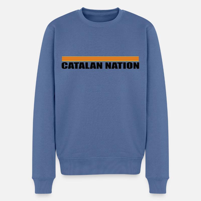 Katalanische Nation - Männer Premium Bio Pullover - Taubenblau