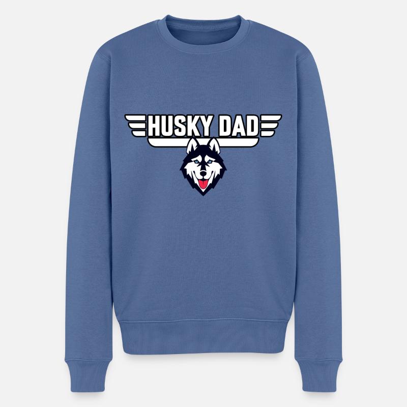 Husky Dad - Männer Premium Bio Pullover - Taubenblau