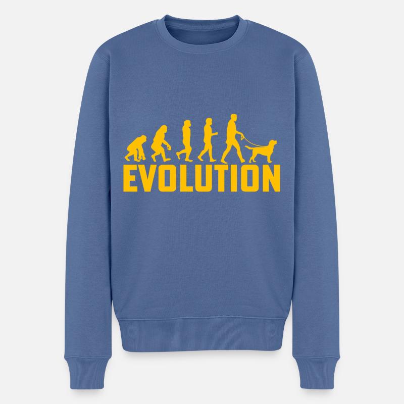 Évolution du Labrador - Pull Premium bio Homme - bleu pigeon