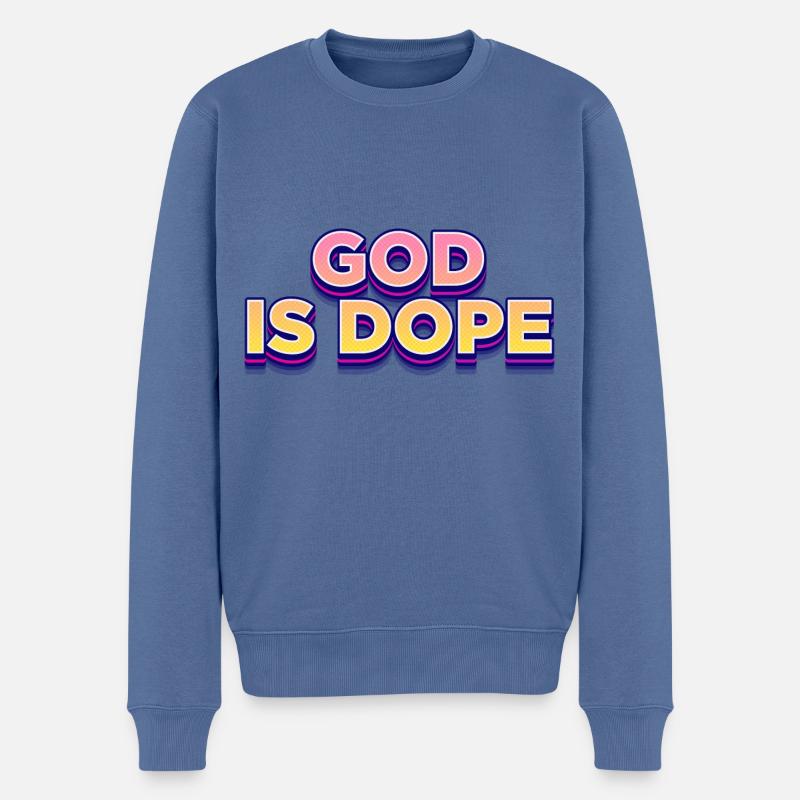 Dieu religion - Pull Premium bio Homme - bleu pigeon