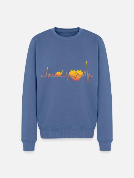 Dinosaur heartbeat - Men's Premium Organic Jumper - stone blue
