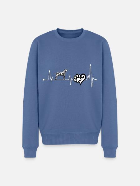 Dalmatiner Herzschlag - Männer Premium Bio Pullover - Taubenblau