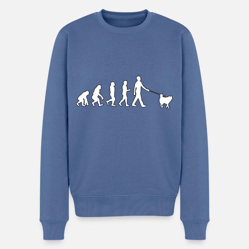 Évolution du husky - Pull Premium bio Homme - bleu pigeon