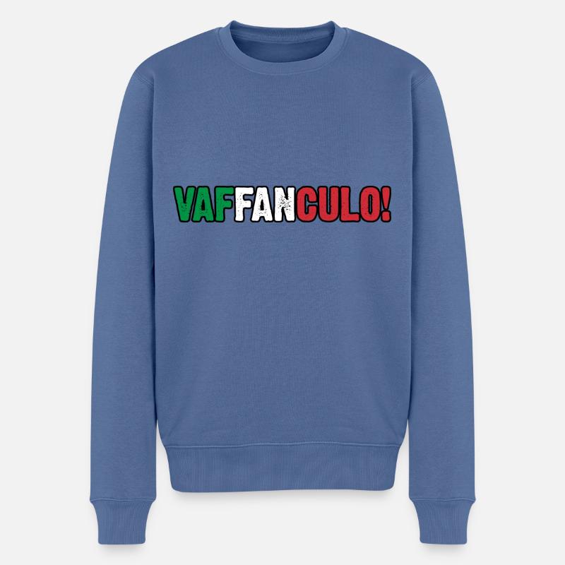Italien Italiener Vaffanculo - Männer Premium Bio Pullover - Taubenblau