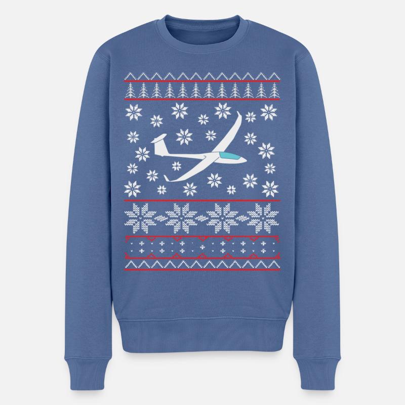 ugly christmas segelflug Segelflieger Discus - Männer Premium Bio Pullover - Taubenblau
