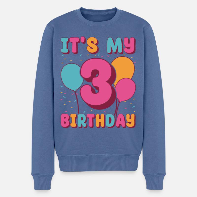 C’est mon 3ème anniversaire - Pull Premium bio Homme - bleu pigeon