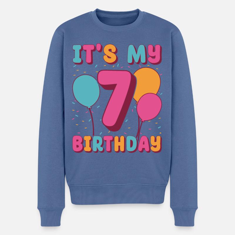 C’est mon 7e anniversaire - Pull Premium bio Homme - bleu pigeon