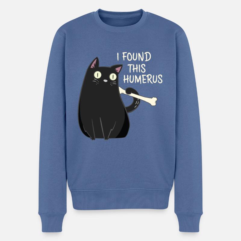Lustig Katze Katzenliebhaber Geschenk - Männer Premium Bio Pullover - Taubenblau