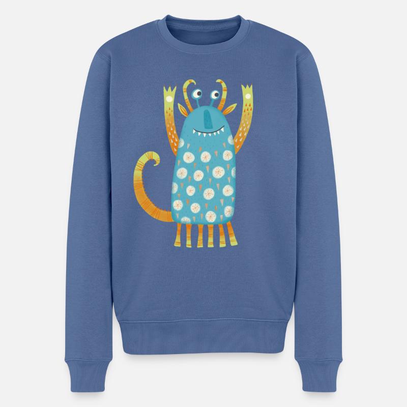 Monstres mignons - Pull Premium bio Homme - bleu pigeon