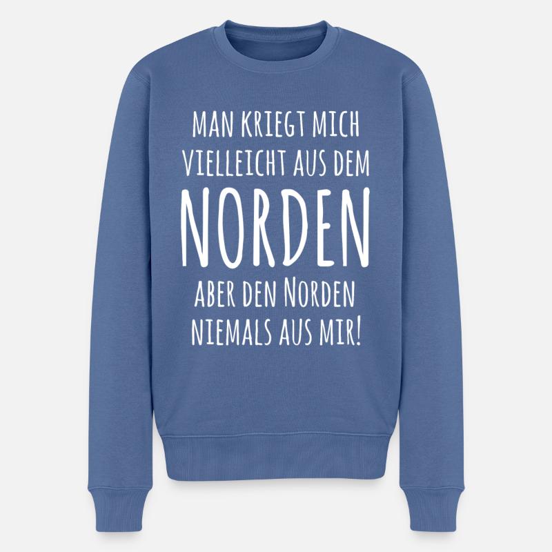 Aus dem Norden - Männer Premium Bio Pullover - Taubenblau