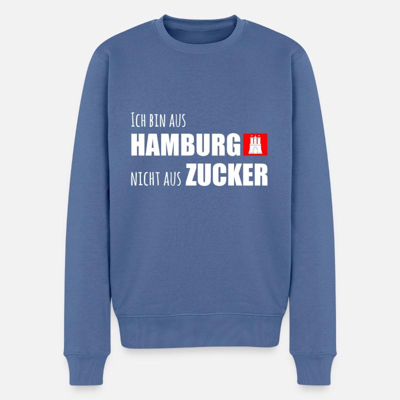 Ich bin aus Hamburg - Männer Premium Bio Pullover - Taubenblau