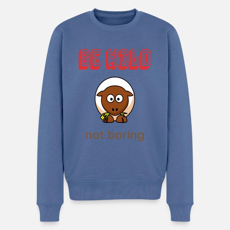 Be WILD not boring - Männer Premium Bio Pullover - Taubenblau
