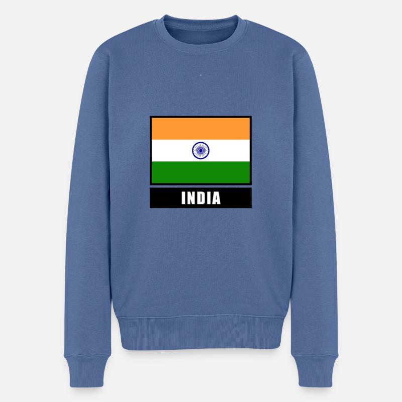 Inde Drapeau indien drapeau - Pull Premium bio Homme - bleu pigeon