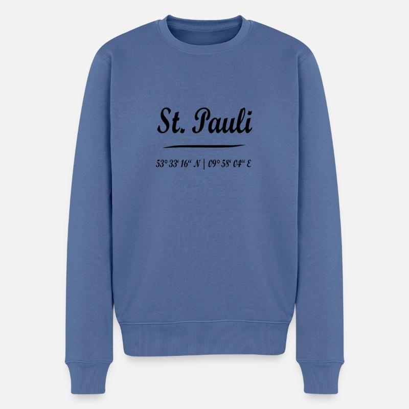 St. Pauli Hamburg - Pull Premium bio Homme - bleu pigeon
