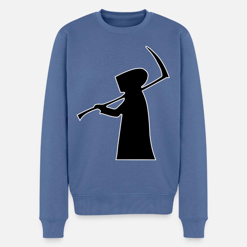 Sensenmann Gevatter Tod Geschenk Gift Middle Ages - Männer Premium Bio Pullover - Taubenblau