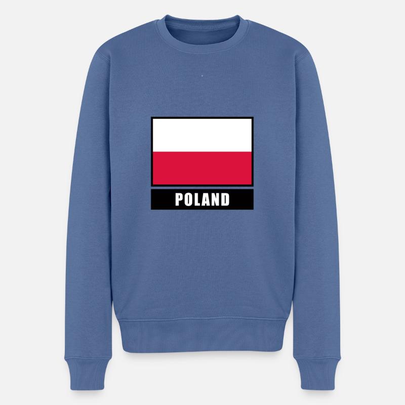 Polen polnisch Flagge Fahne - Männer Premium Bio Pullover - Taubenblau