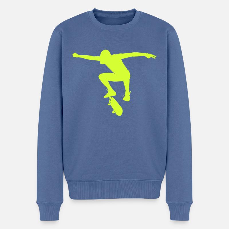 Skateboarder - Männer Premium Bio Pullover - Taubenblau