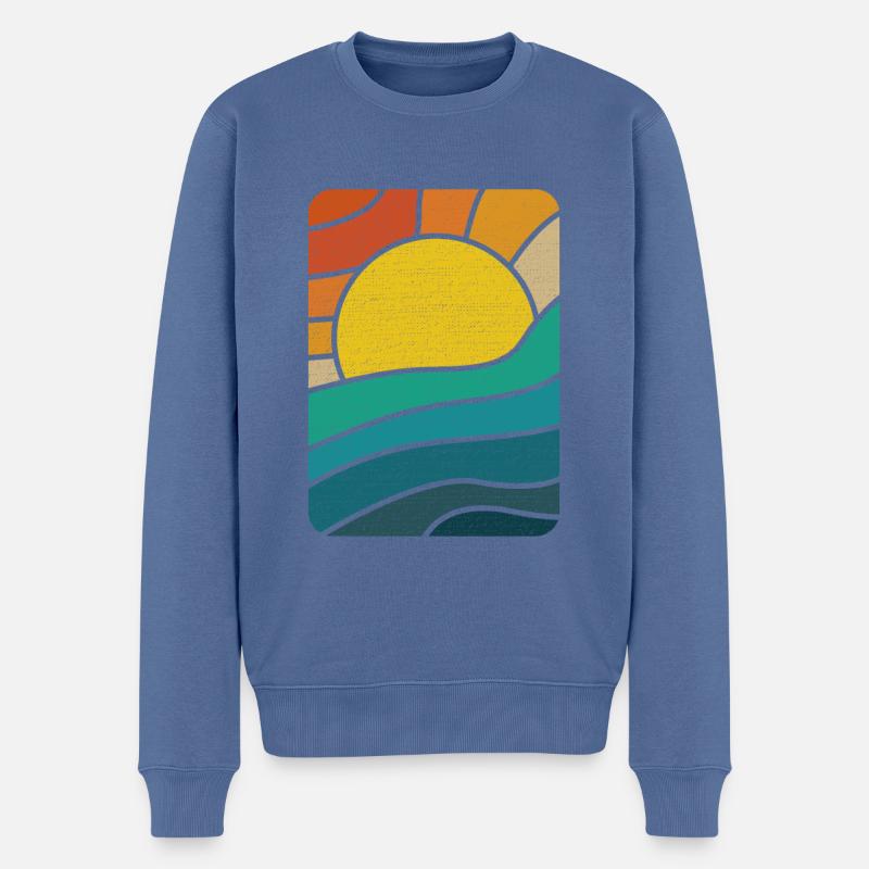 Meer Sonne Sonnenstrahlen Sonnenlicht - Männer Premium Bio Pullover - Taubenblau