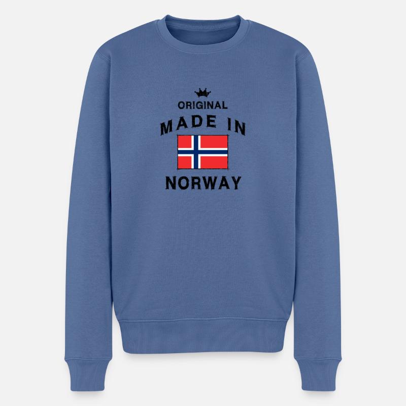 Norwegen norwegisch Fahne Flagge - Männer Premium Bio Pullover - Taubenblau