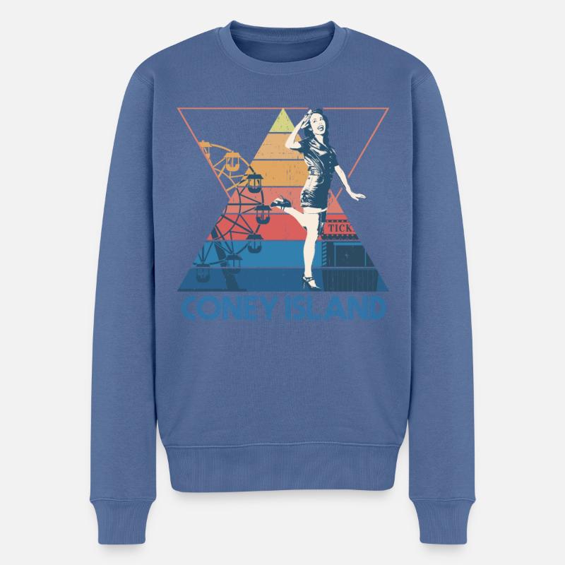 Coney Island 1951 - Männer Premium Bio Pullover - Taubenblau