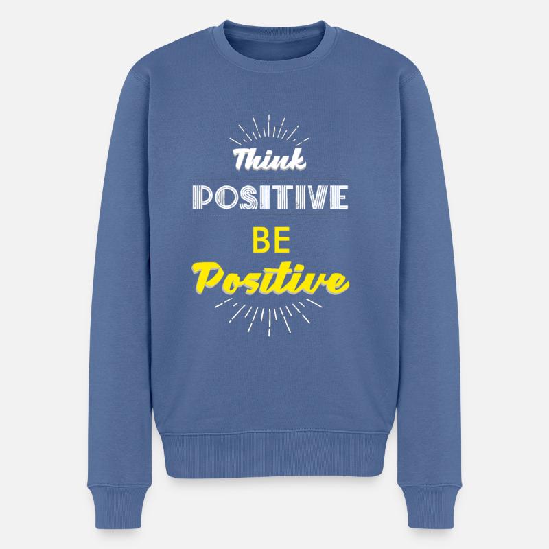 Pensez positif, soyez positif - Pull Premium bio Homme - bleu pigeon