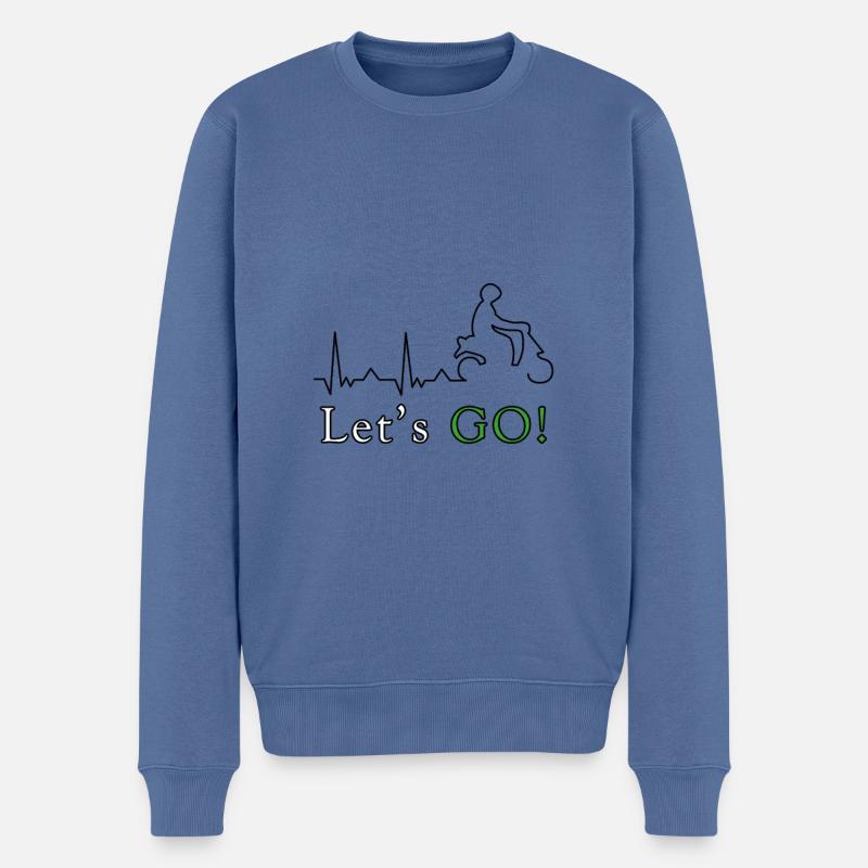 LETS GO - Männer Premium Bio Pullover - Taubenblau