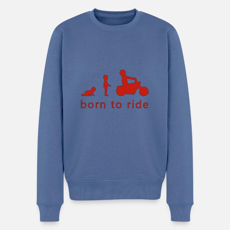 NÉ POUR ROULER - Pull Premium bio Homme - bleu pigeon