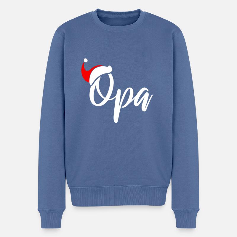 Weihnachten Opa Outfit - Männer Premium Bio Pullover - Taubenblau